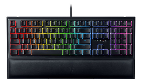 Teclado gamer Razer Ornata V2 QWERTY Mecha-Membrane inglês US cor preto com luz RGB