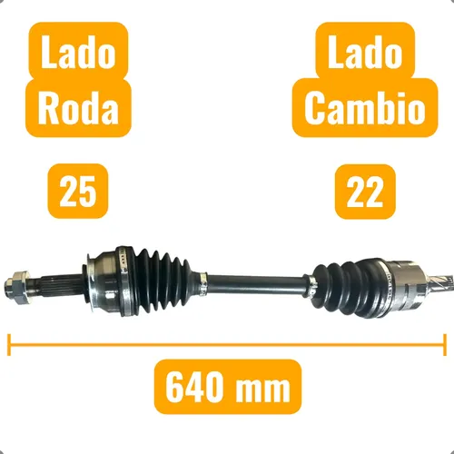 Semi Eixo Esquerda Volda Spin 1.8 25x22 Dentes 2024 2025