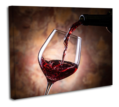 Cuadro Lienzo Canvas 80x120cm Copa Vino Botella Servir