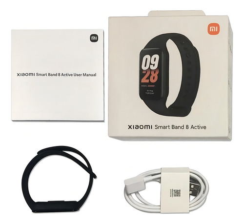 Funda deportiva para Xiaomi Mi Band 8 Active Smartwatch, versión global, color blanco, pulsera, color rosa, bisel, color negro, diseño de pulsera deportiva de silicona