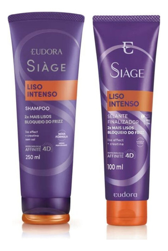 Shampoo Siàge Liso Intenso 250ml + Leave-in 100ml Eudora