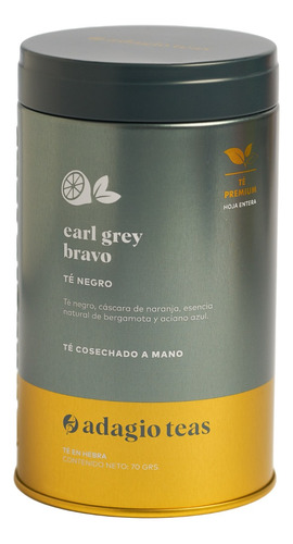 Adagio Teas Earl Grey Bravo Tin 70 Grs