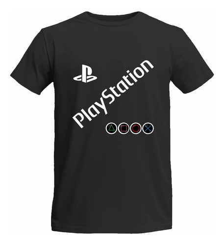 Playera Play Videojuego Camiseta Hombre Blanca Negra