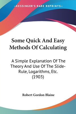 Libro Some Quick And Easy Methods Of Calculating: A Simpl...