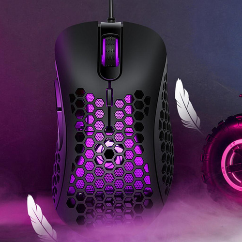 V18 Usb Mouse De Jogo Com Fio Rgb Mouse De Jogo Com Preto