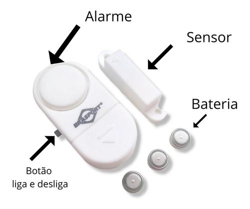 02 Alarme Residencial Portas E Janelas Sensor S/ Fio-bateria