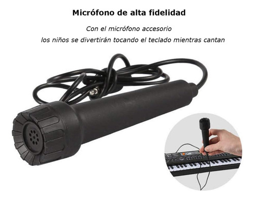 Piano De Juguete De 61teclas Para Ninos Con Microfonos