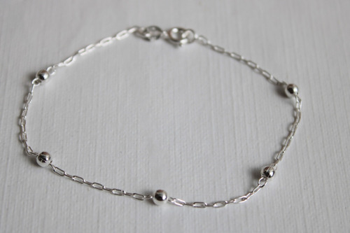Imagem 8 de 9 de Pulseira Bolinha 3mm Prata 925 Maciça Cx Vermelha