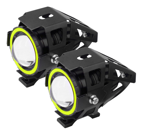 Kit 2 Mini Faros Auxiliares Led U7 Ojo Angel Blanco Envío