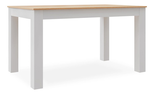 Mesa Comedor Eco Tapa Paraíso Base Blanca 160 A 200 X 85 