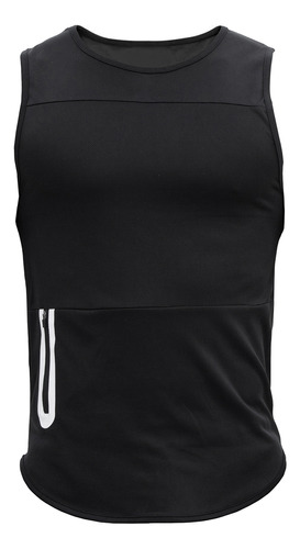 Polera Deportiva Musculosa Hombre Gimnasio Algodón Negro