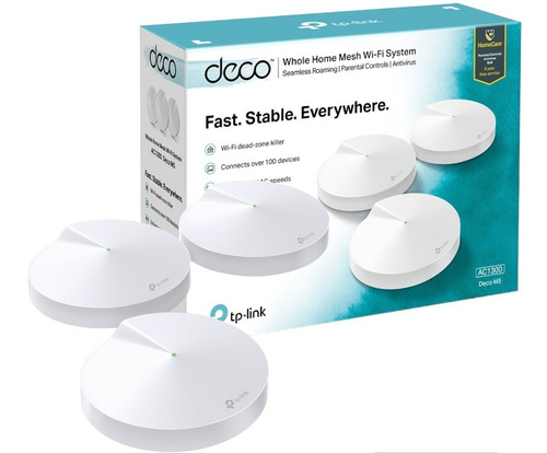 Deco M5 Tplink Dual Band Mesh Ac1300 3 Pack Wifi 100 Equipos