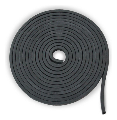 Perfil Borracha Esponjosa Vedação 12,5x10mm - 5m | Preto