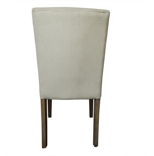 Set 2 Sillas Sillones Minimalista Comedor Tela Beige Estructura de la silla Madera