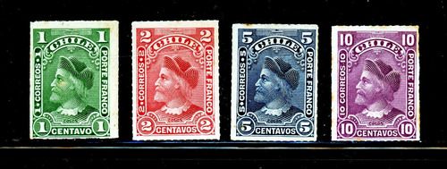 Sellos Postales De Chile. Colón. Cabezones. Sin Sombra. 1901