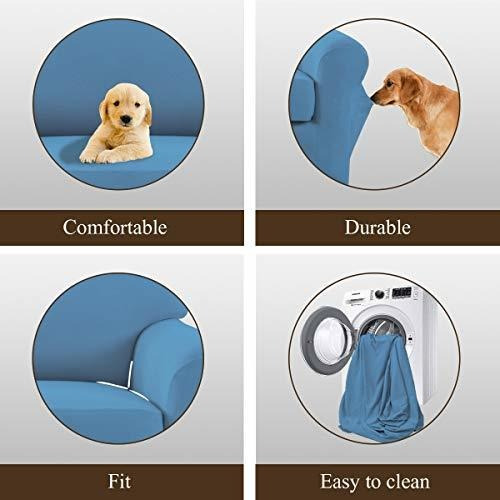 Funda De Sofa Elastica Easy-going De 2 Piezas Azul Claro