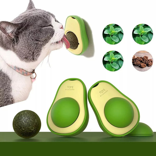 Juguete En Forma De Aguacate Y Bola Con Catnip Para Gato