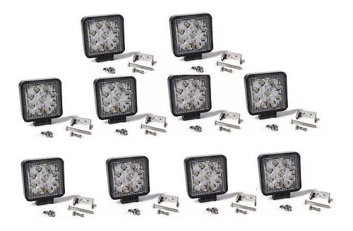 10 Faros Proyectores 9 Led 27w Auto 4x4 Cuatri Agro Off Road