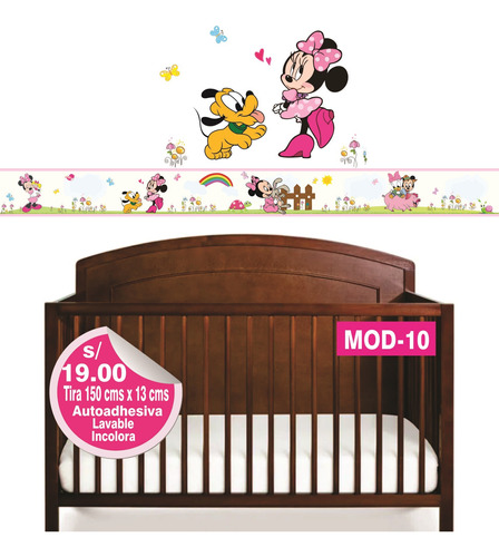 Cenefa Minnie Mouse Baby - Decoracion Para Habitacion Niñas