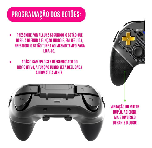 Controle Joystick Bluetooth Wireless Pc Android Ps4 Console