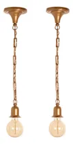 Comprar Colgantes Florón Portalámp Con Cadena 60 Cm Bronce Cobre X 2