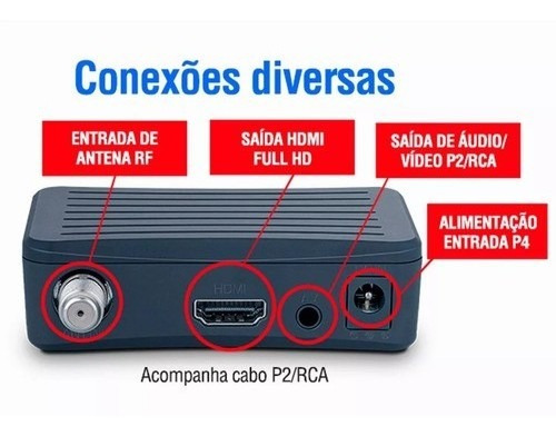 Conversor Digital Tv Aquario Dtv-4000 4g Hdmi Rca Gravador