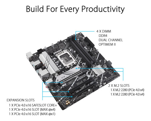 Asus Prime B760m-a D4 Intel® B760 (lga Th Y 12 ° Gen) Matx B