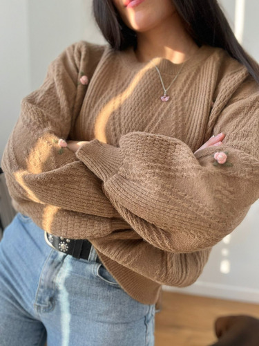 Sweater Importado De Mujer Bordado Super Suave Y Calentito