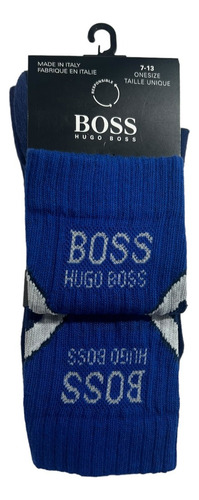 Calceta Hugo Boss Design Azul / Blanco Algodón Soft 1 Pack