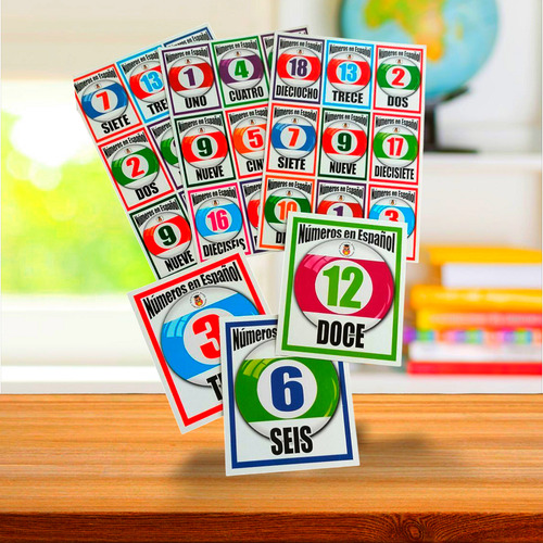 Juego De Loterias Vocales Y Numeros En Español Didacticos X2