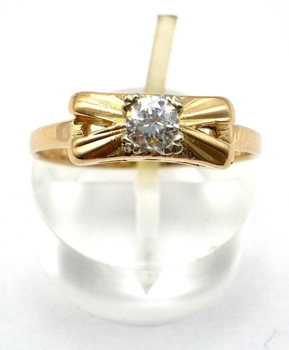 Anillo Solitario De Oro 18 Kt Y Zafiro Blanco