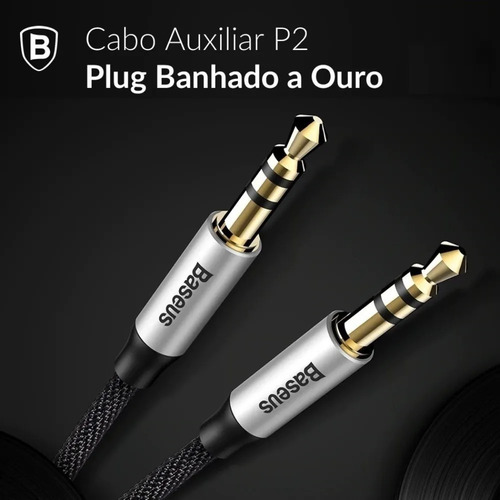Imagem 5 de 6 de Cabo Auxiliar P2 / P2 Super Reforçado Yiven 1m Baseus