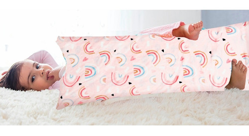 Almohada Abrazable Larga Body Pillow Infantil Arcoiris