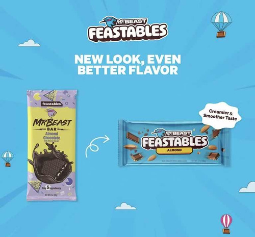 Chocolate Mr Beast Feastables Almond 2.1 Oz Importado