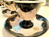 Comprar Pocillos De Café Porcelana Alemana En Negro Y Oro C\u002Fu 0113