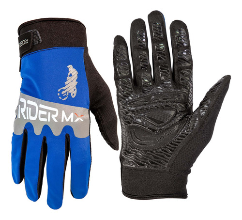 Luva Motocross Trilha Azul Rally Motoqueiro Pro Slim Tam Xgg