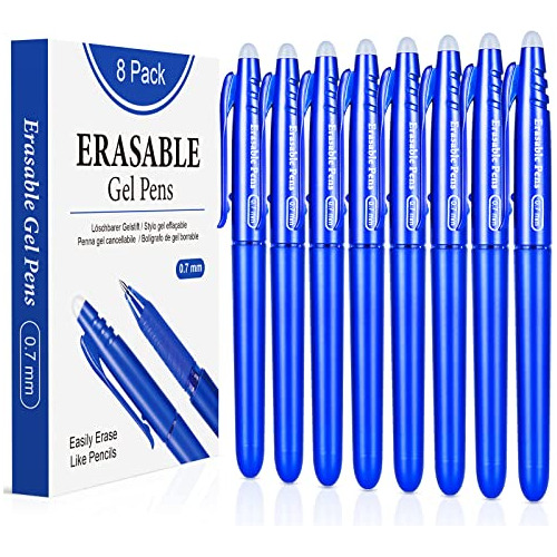 Bolígrafos De Gel Borrables De 0.7 Mm, Azul, Bolígraf...