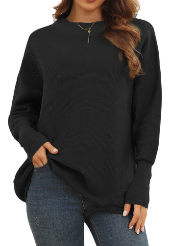 Jersey De Punto De Manga Larga Para Mujer, Otoño