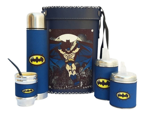 Kit De Mate Set Matero Personalizado Batman. Marvel