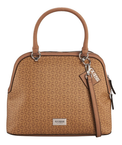 Bolsa Guess Menville Dome Satchel Marrón Diseño Logo Mujer 