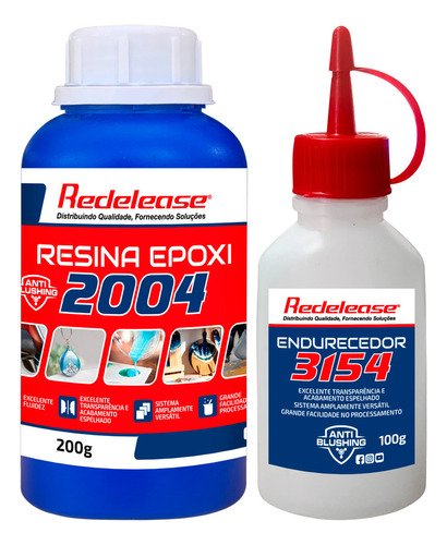 Resina 2004 Epoxi Baixa Viscosidade C/ Endurecedor Kit 300 G Cor Transparente