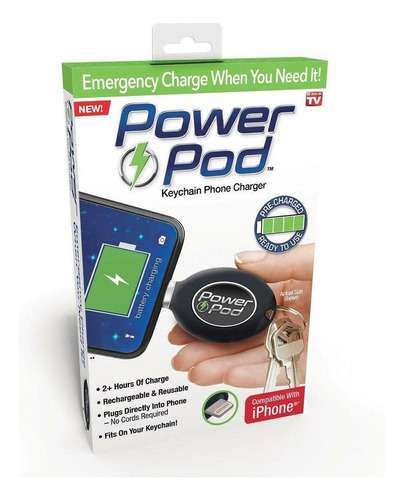 Cargador De Teléfono Power Pod Llavero Cargador De Emergenci