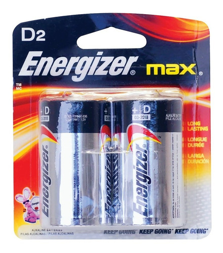 Blister 2 Pilas Alcalinas Energizer Tipo D 1.5v Baterías