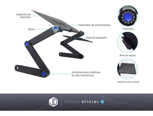 Imagen 4 de 10 de Mesa Regulable Multifuncional P/ Notebook Jd Lp1047a Cuota-*