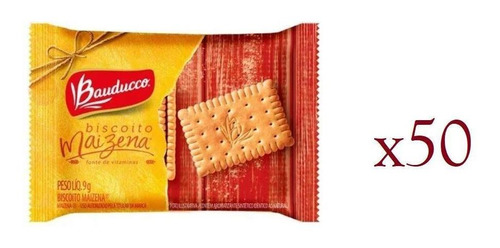 Biscoito Maizena Maisena Bauducco Em Sachê Bolacha 9g-50un