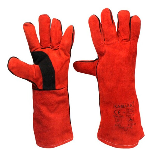 Guantes Descarne Soldador Rojo