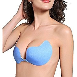 Sexy Bra Invisible Silicon Push Up V-bra Strapless Adherible