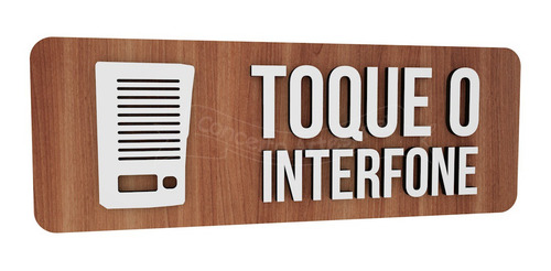 Imagem 1 de 4 de Plaquinha Toque O Interfone Recepção Restaurante Bar