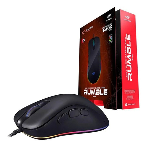 Mouse Gamer C3tech Usb Rumble Preto - Mg-400bk              