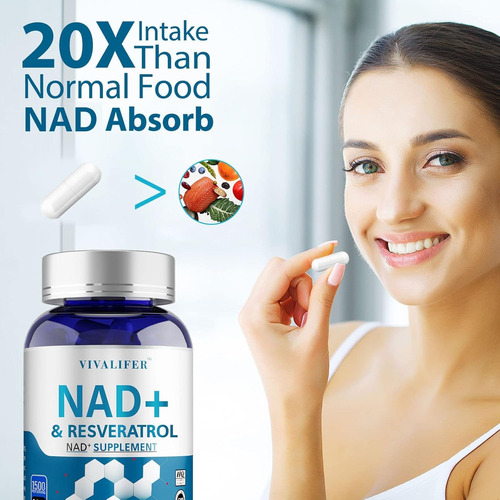 Vivalifer Suplemento De Nad + Resveratrol 120 Capsulas Sin Sabor